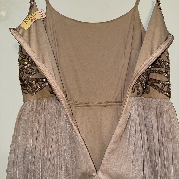 Maya Petite Tan Mini Dress Size 4 - Picture 5 of 7